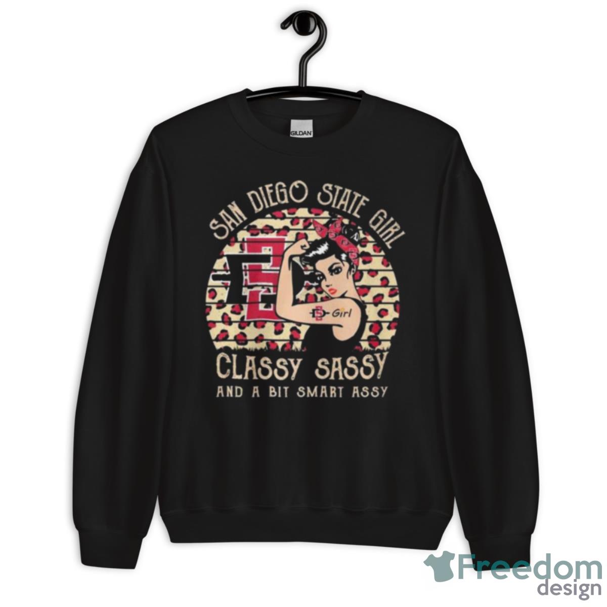 San Diego State Girl Classy Sassy And A Bit Smart Assy 2023 Shirt image San Diego State Girl Classy Sassy And A Bit Smart Assy 2023 Shirt - Unisex Crewneck Sweatshirt