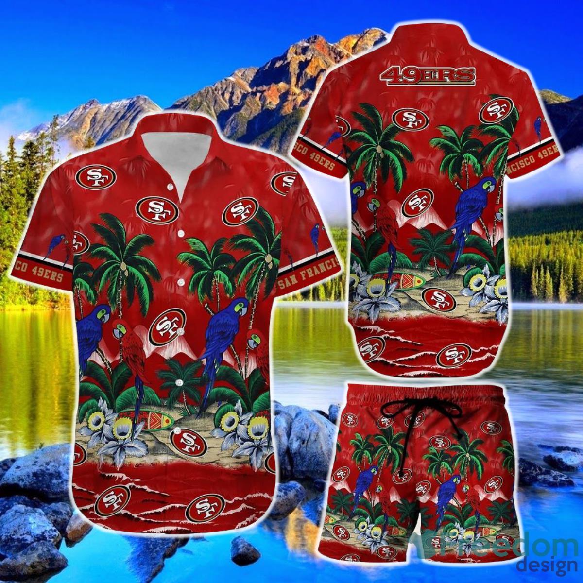 San Francisco 49ers NFL Football Hawaiian Shirt And Short Graphic Summer Tropical Patternn Product Photo 1