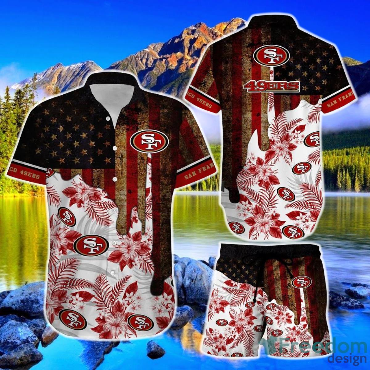 San Francisco 49ers NFL And Tropical Pattern Combo Hawaiian Shirt And Short  Pants