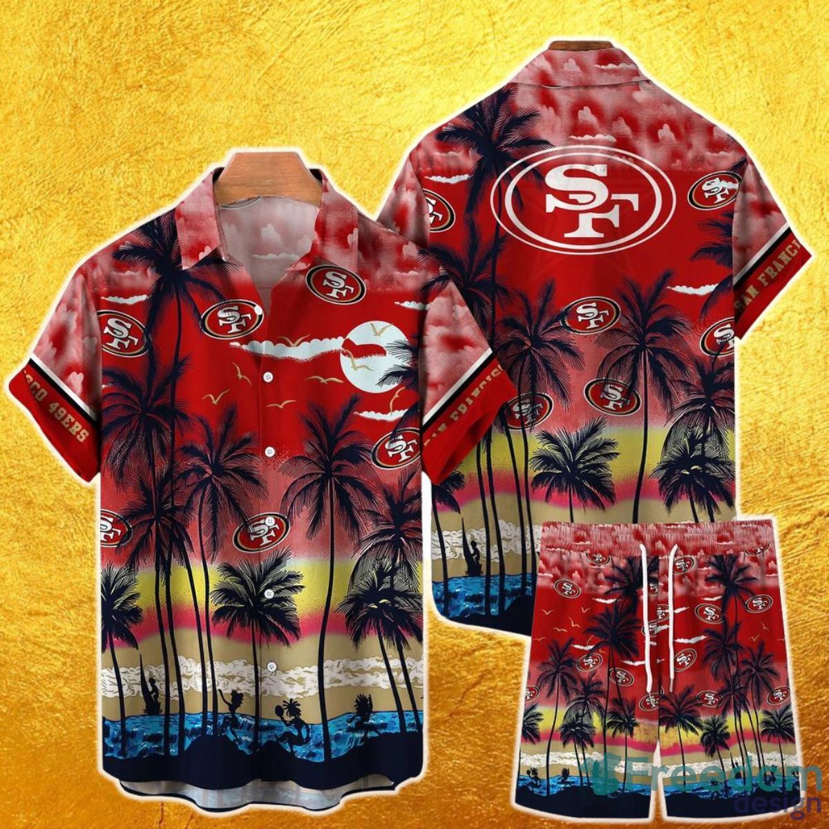 San Francisco 49ers NFL Hawaiian Shirt And Short Tropical Pattern This Summer Shirt New Gift For Best Fan Product Photo 1