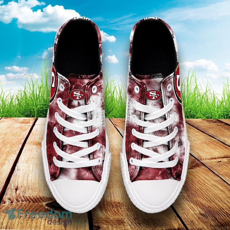 San Francisco 49Ers NFL Men And Women Low Top Tie-Dye Canvas Shoes For Fans  - Freedomdesign