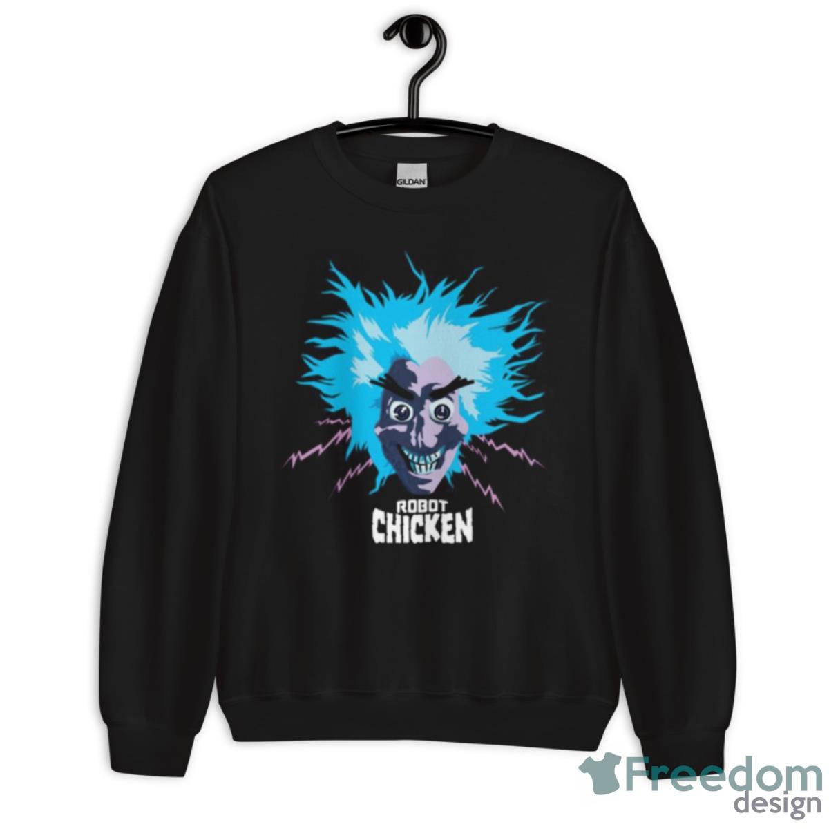 Scientist Head Graphic Robot Chicken Shirt - Unisex Crewneck Sweatshirt Scientist Head Graphic Robot Chicken Shirt - Unisex Crewneck Sweatshirt