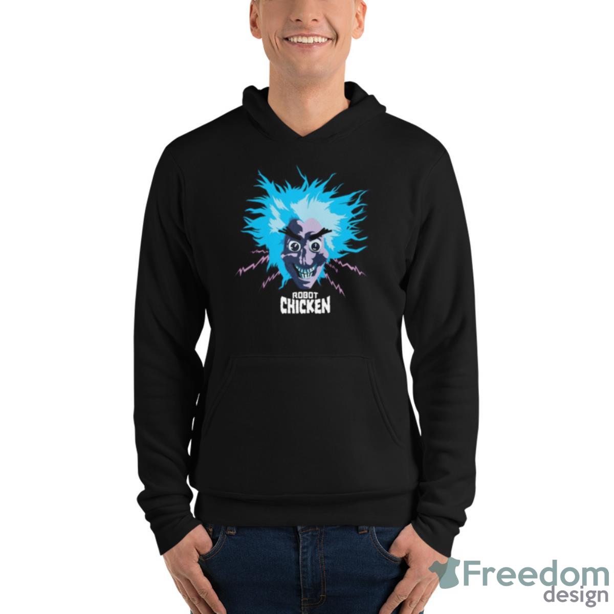 Scientist Head Graphic Robot Chicken Shirt - Unisex Fleece Pullover Hoodie Scientist Head Graphic Robot Chicken Shirt - Unisex Fleece Pullover Hoodie