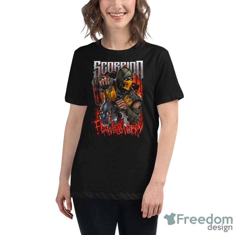 Scorpion From Mortal Kombat Game Graphics Shirt - 6400 Womens Relaxed Short Sleeve Jersey Tee Scorpion From Mortal Kombat Game Graphics Shirt - 6400 Womens Relaxed Short Sleeve Jersey Tee