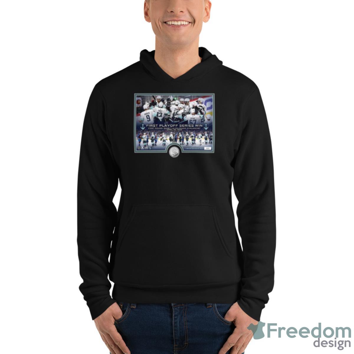 Seattle Kraken Highland Mint 2023 Stanley Cup Playoffs First Series Win Shirt image Seattle Kraken Highland Mint 2023 Stanley Cup Playoffs First Series Win Shirt - Unisex Fleece Pullover Hoodie
