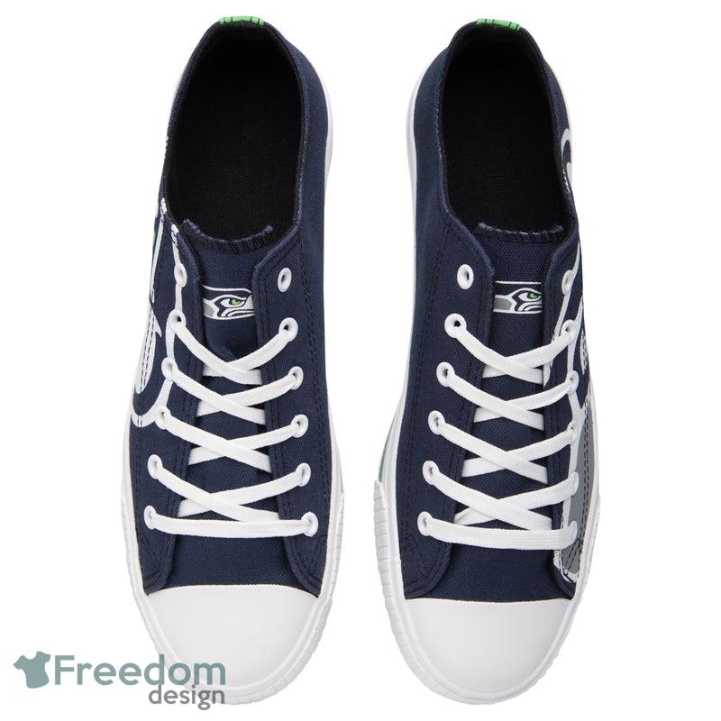 Seattle Seahawks NFL Men And Women Low Top Big Logo Canvas Shoes For Fans - Seattle Seahawks NFL Mens Low Top Big Logo Canvas Shoes_3 Seattle Seahawks NFL Men And Women Low Top Big Logo Canvas Shoes For Fans - Seattle Seahawks NFL Mens Low Top Big Logo Canvas Shoes_3