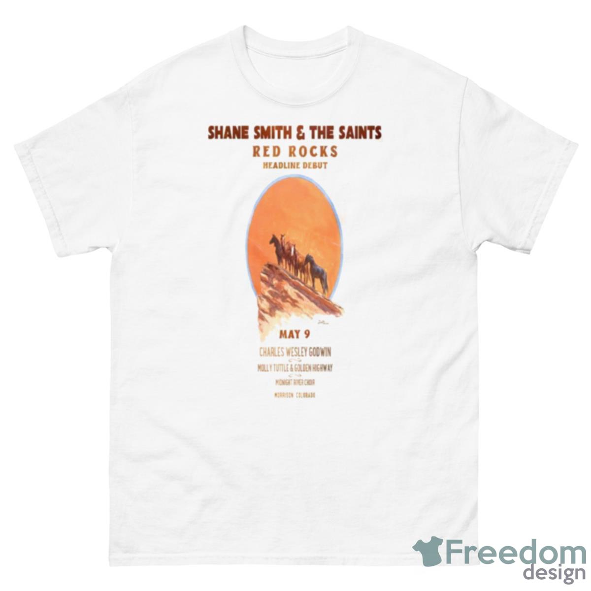 Shane Smith And The Saints Red Rocks May 9 2023 Morrison Colorado Poster Shirt - 500 Men’s Classic Tee Gildan