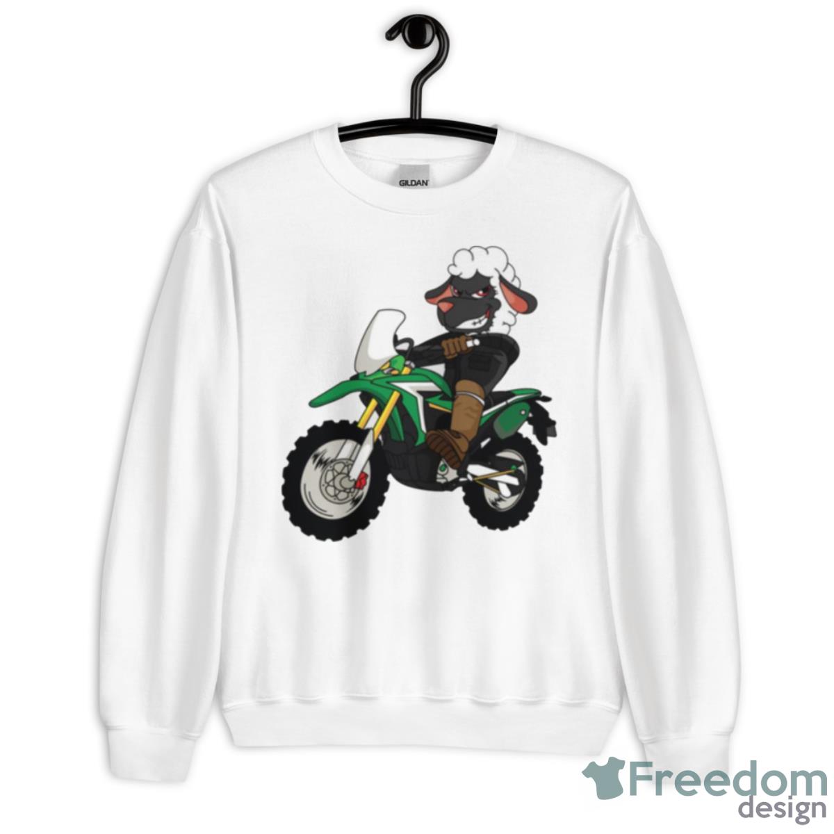 Sheep Biker Funny Art Shirt - Unisex Heavy Blend Crewneck Sweatshirt