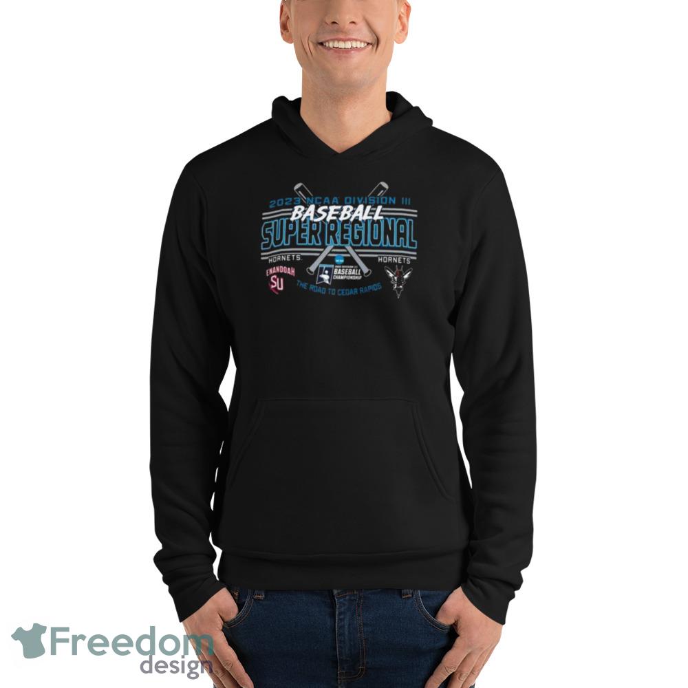 Shenandoah Hornets Vs Hornets 2023 NCAA Division III Baseball Super Regional The Road To Cedar Rapids shirt image Shenandoah Hornets Vs Hornets 2023 NCAA Division III Baseball Super Regional The Road To Cedar Rapids shirt - 3719 Unisex Fleece Pullover Hoodie