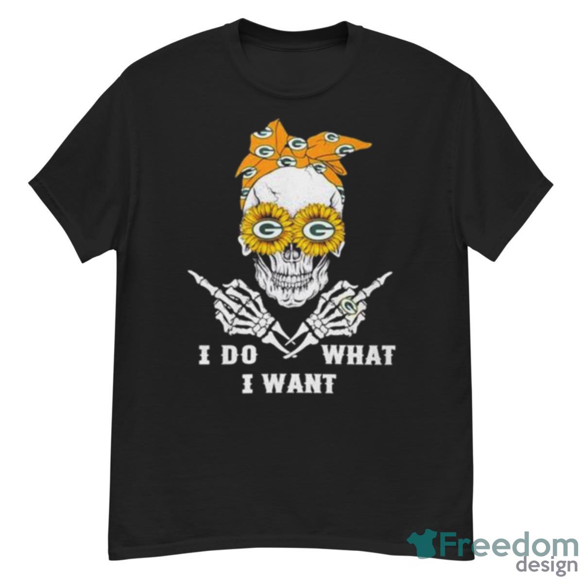 Skull Green Bay Packers I Do What I Want Shirt - G500 Men’s Classic T-Shirt