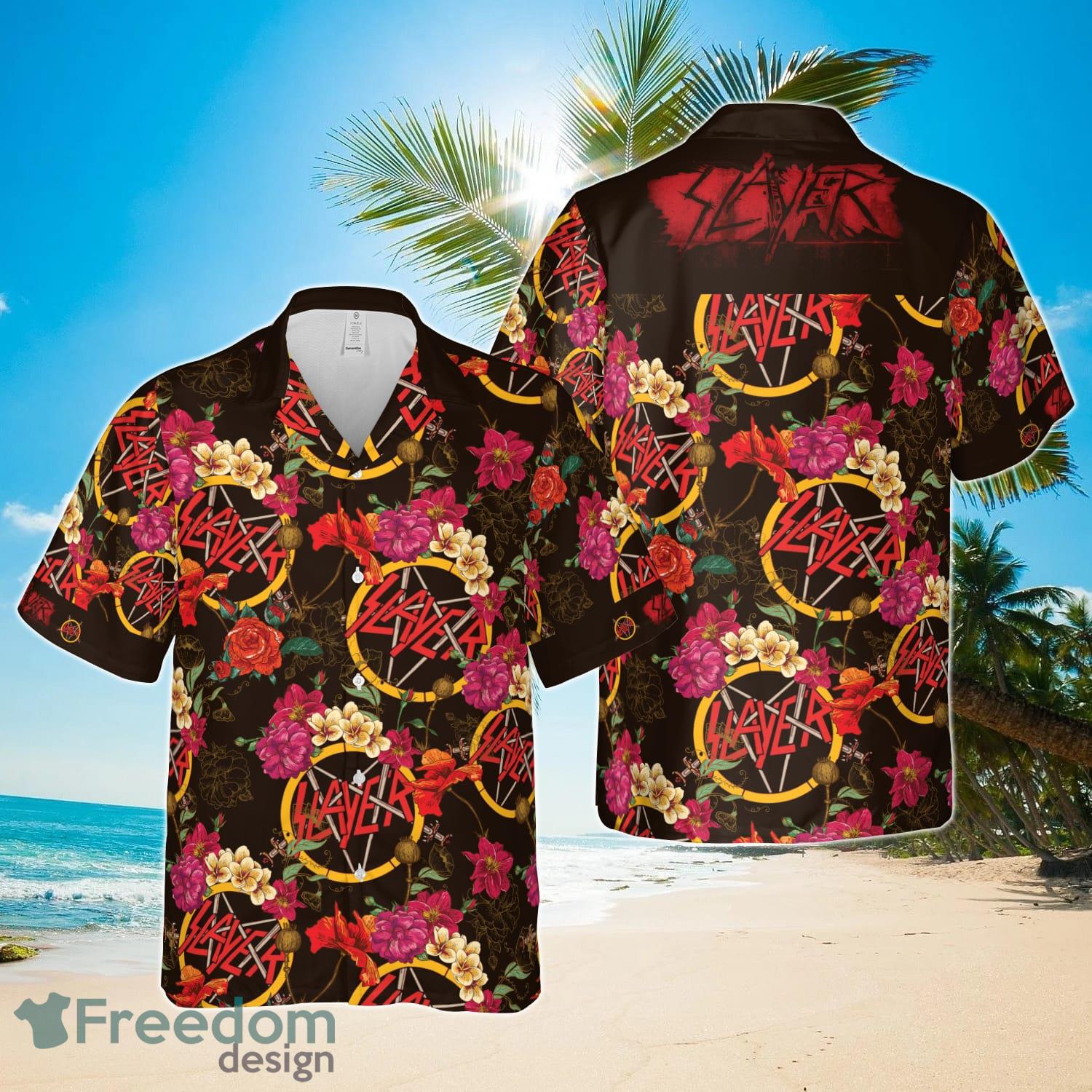 Slayer Hawaiian Shirt, Slayer Band Button Up Unisex Shirt Product Photo 1