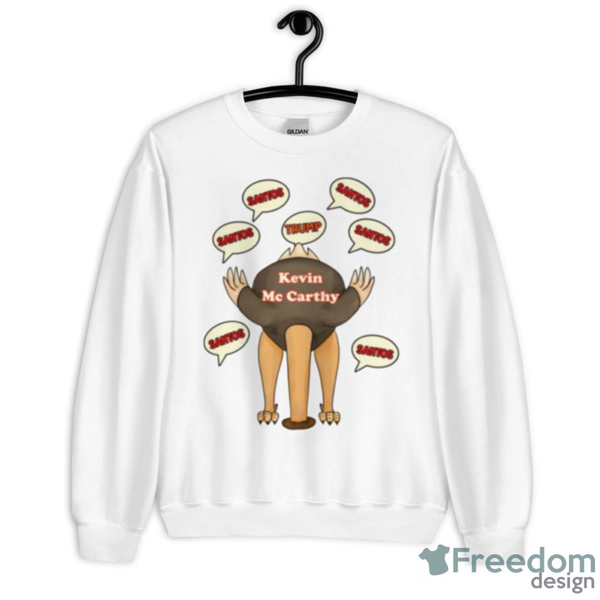 Speaker Of The House Kevin Mccarthy And The George Santos Scandal Ostrich Shirt - Unisex Heavy Blend Crewneck Sweatshirt