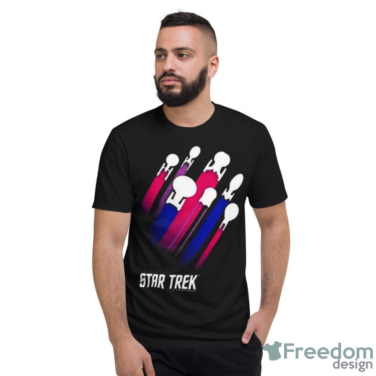 Star Trek Bisexual Flag Streaks Pride Shirt - Short Sleeve T-Shirt