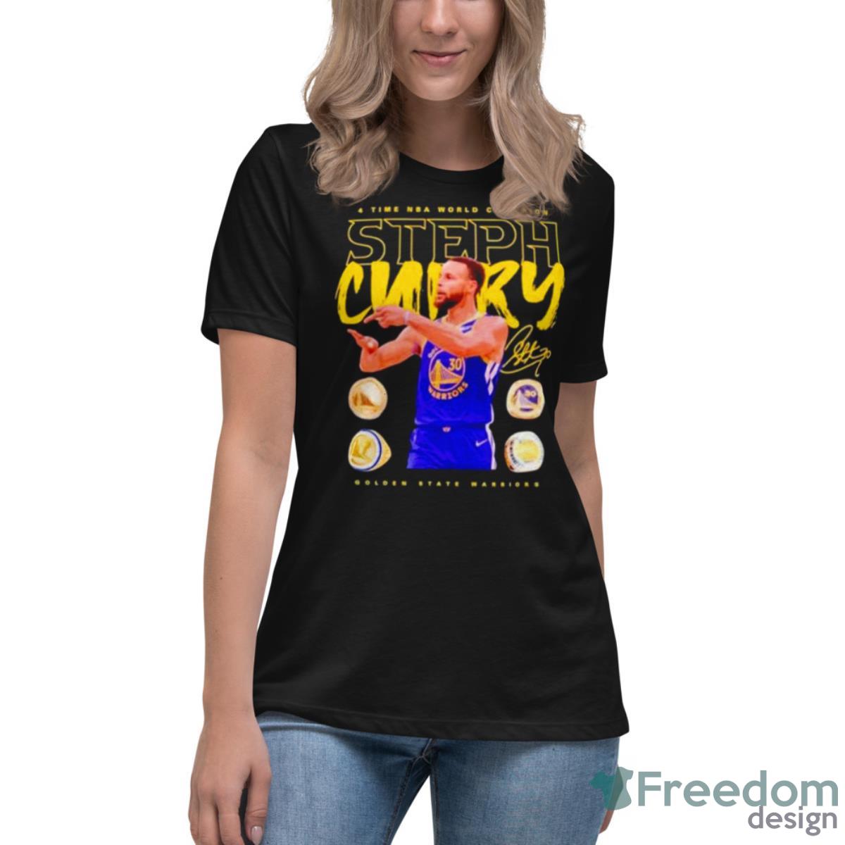 Steph Curry Golden State Warriors 4 Time Nba World Champion Rings Shirt