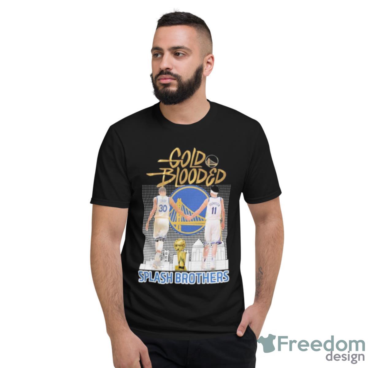 Stephen Curry And Klay Thompson Splash Brothers Gold Blooded Golden Signatures Shirt - Short Sleeve T-Shirt