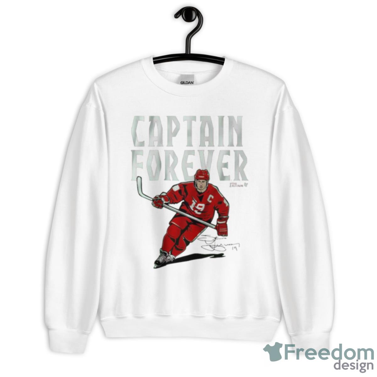 Steve Yzerman Captain Forever Detroit Hockey Signature Shirt - Unisex Heavy Blend Crewneck Sweatshirt