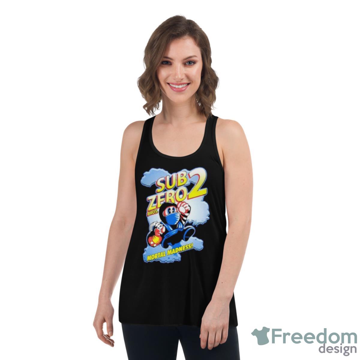 Sub Zero 2 Bros Mortal Madness Shirt - Womens Flowy Racerback Tank Sub Zero 2 Bros Mortal Madness Shirt - Womens Flowy Racerback Tank