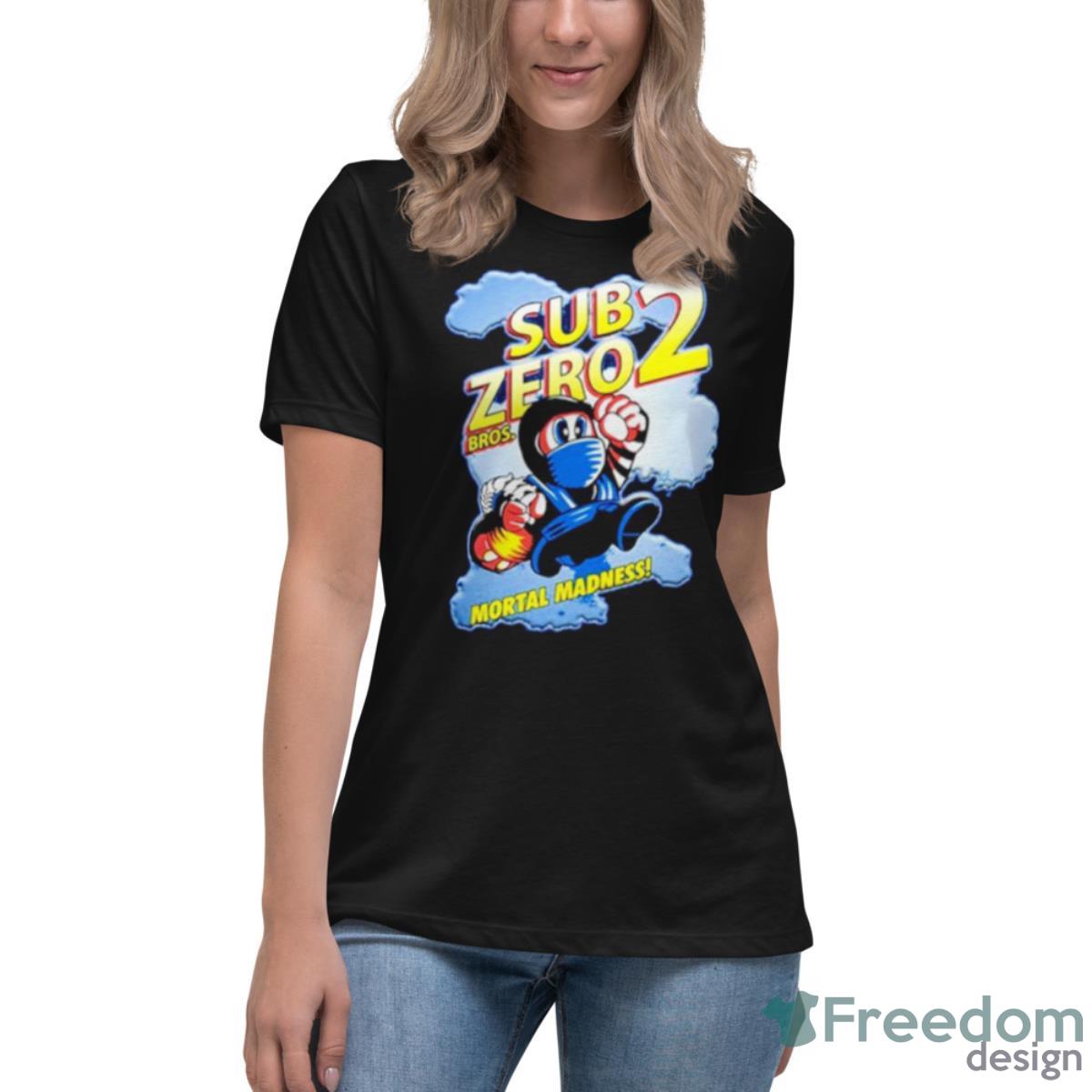 Sub Zero 2 Bros Mortal Madness Shirt - Womens Relaxed Short Sleeve Jersey Tee Sub Zero 2 Bros Mortal Madness Shirt - Womens Relaxed Short Sleeve Jersey Tee