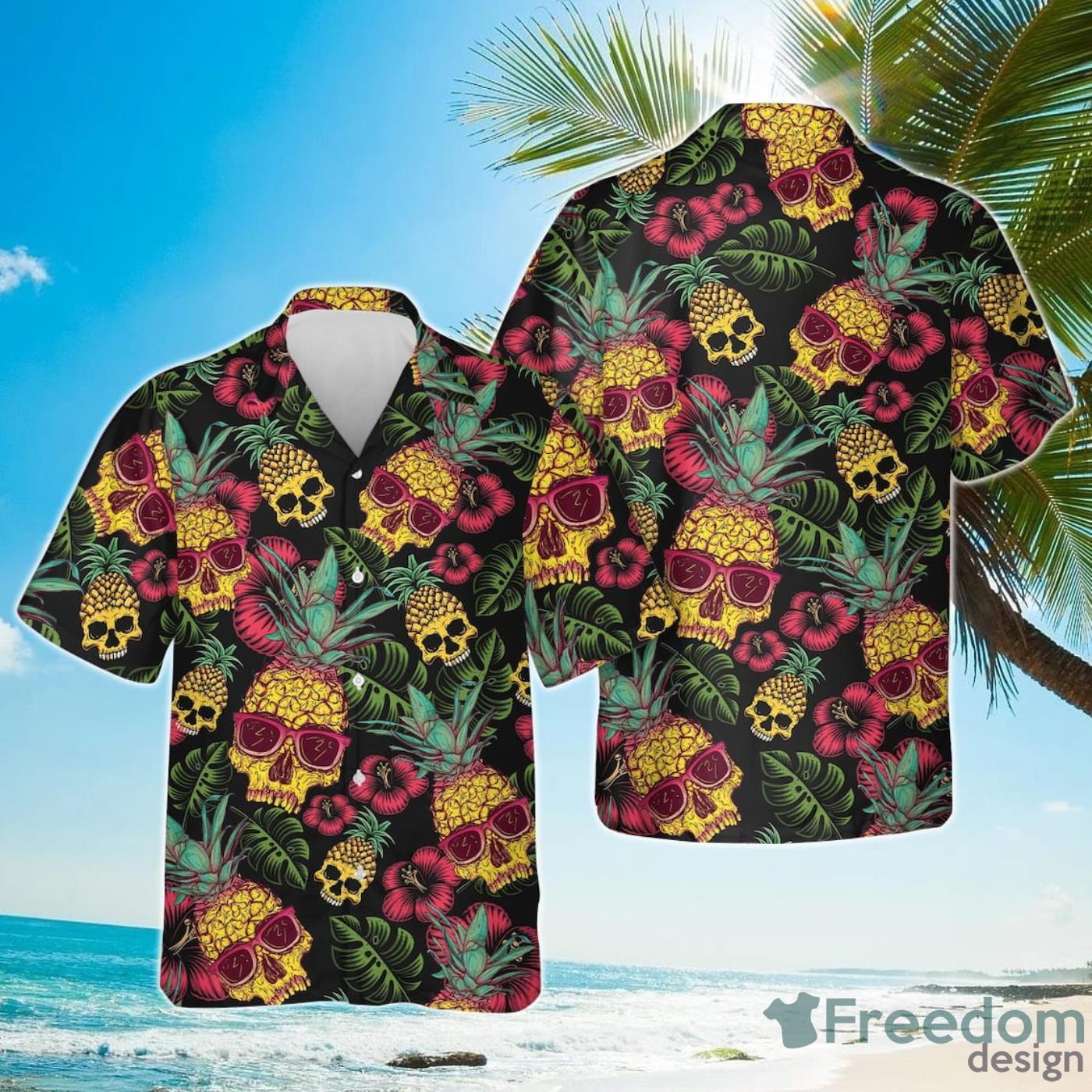 Summer Pineapple Skull Tropical Hawaiian Shirt Product Photo 1