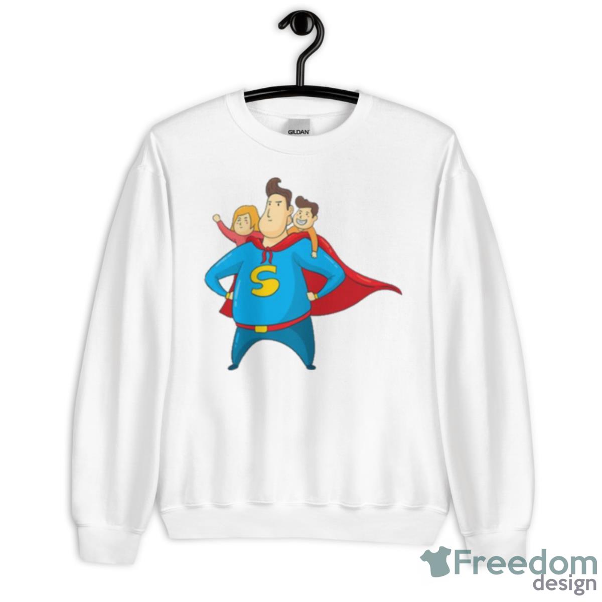 Super Dad Cartoon Art Father’s Day Shirt - Unisex Heavy Blend Crewneck Sweatshirt