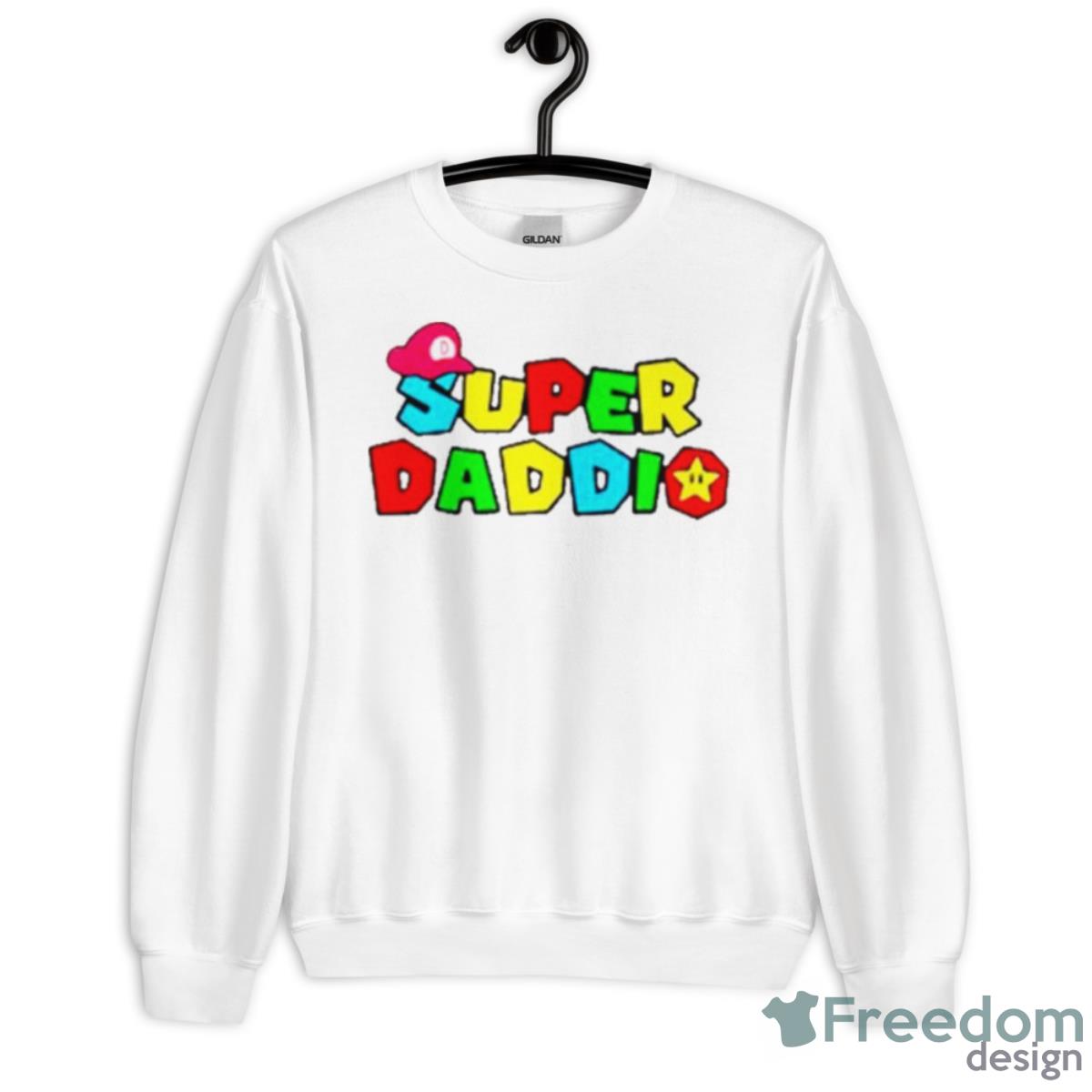 Super Daddio Funny Fathers Shirt - Unisex Heavy Blend Crewneck Sweatshirt