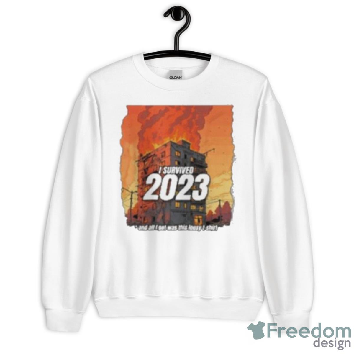 Survived 2023 T Shirt - Unisex Heavy Blend Crewneck Sweatshirt