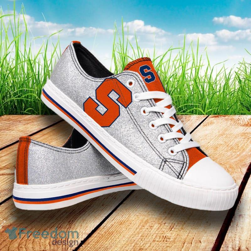 Syracuse Orange NCAA Men And Women Glitter Low Top Canvas Shoes For Fans - Syracuse Orange NCAA Womens Glitter Low Top Canvas Shoes_1