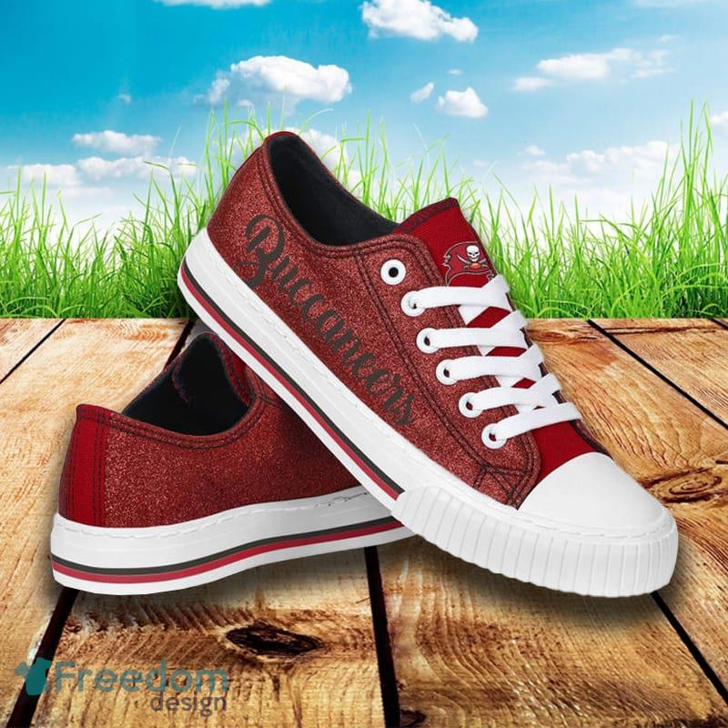 Tampa Bay Buccaneers NFL Men And Women Color Glitter Low Top Canvas Shoes For Fans - Tampa Bay Buccaneers NFL Womens Color Glitter Low Top Canvas Shoes_1