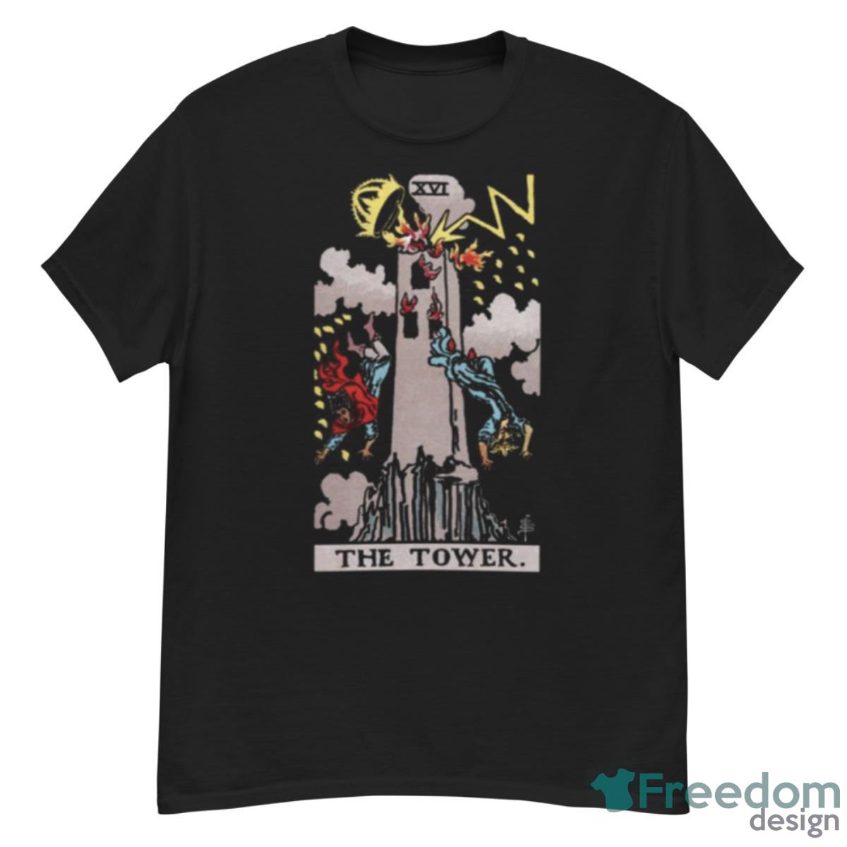 Tarot The Tower Black Background Only Shirt - G500 Men’s Classic T-Shirt