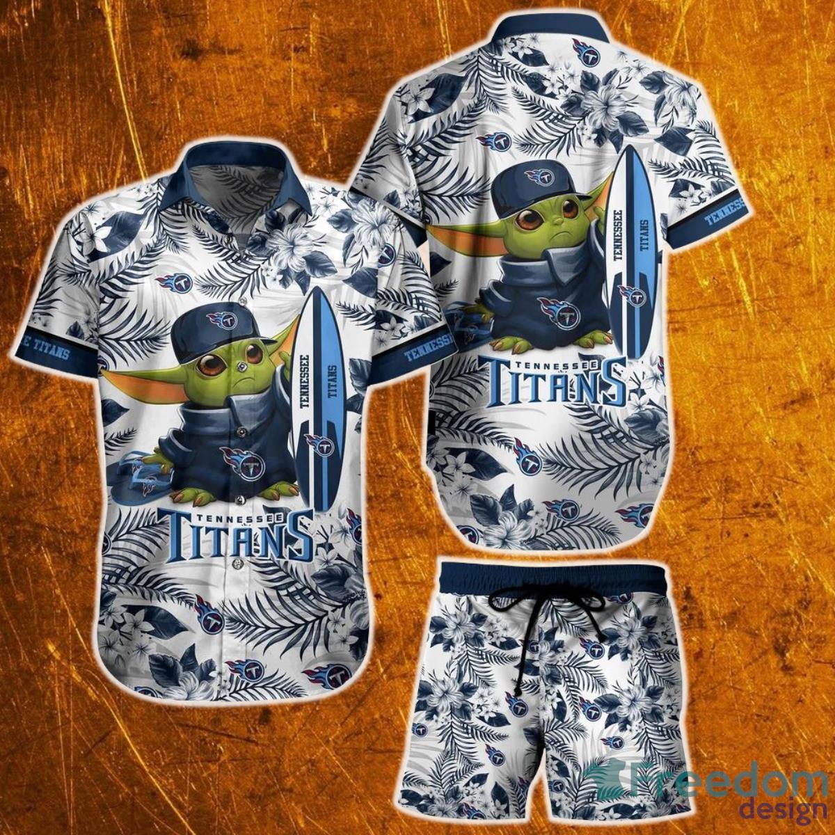 Tennessee Titans NFL Baby Yoda Hawaiian Shirt And Short Style Tropical Pattern Summer Best Gift For Fan Product Photo 1