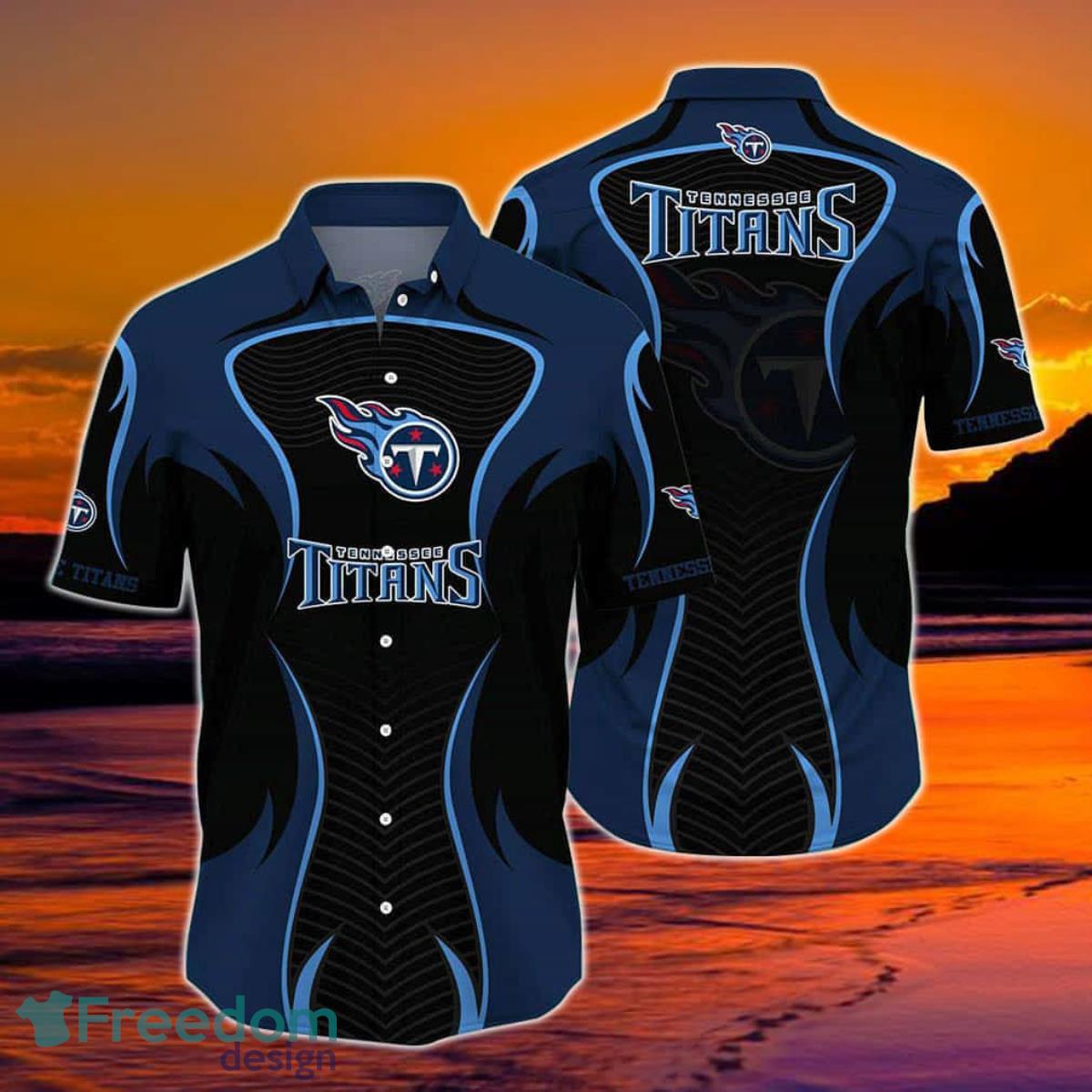 Tennessee Titans NFL Hawaii Beach Shirt Summer Short Sleeve Button Down Hawaiian Shirt Product Photo 1