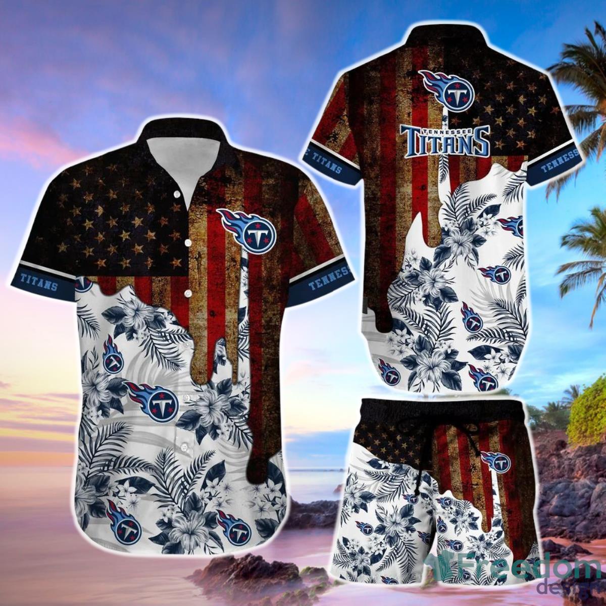 Tennessee Titans NFL Hawaii Beach Shirt Retro Vintage Summer Short Sleeve  Button Hawaiian Shirt - Freedomdesign