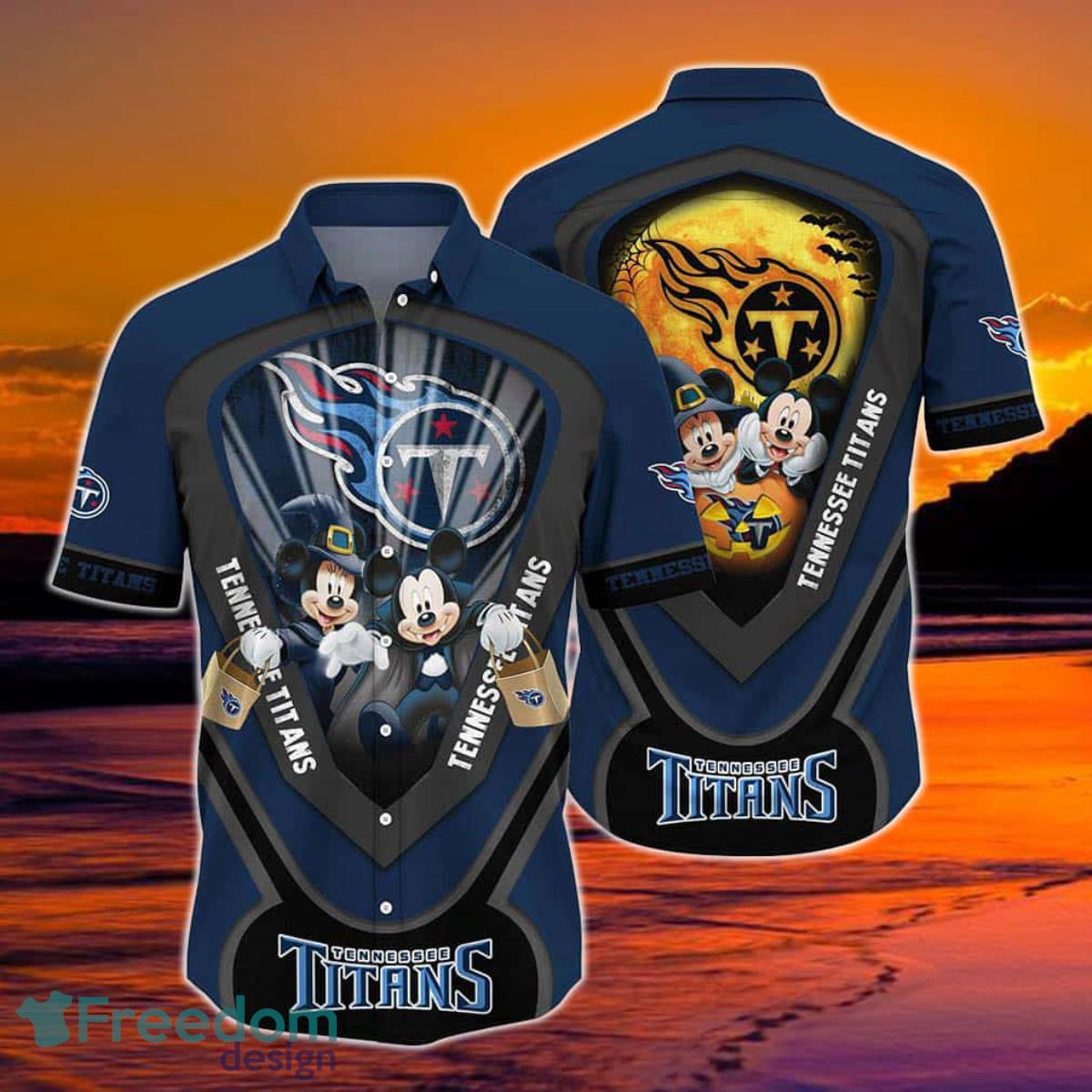 Tennessee Titans NFL Hawaiian Shirt Graphic Mickey Halloween Night Style Hot Trending For Fans Product Photo 1