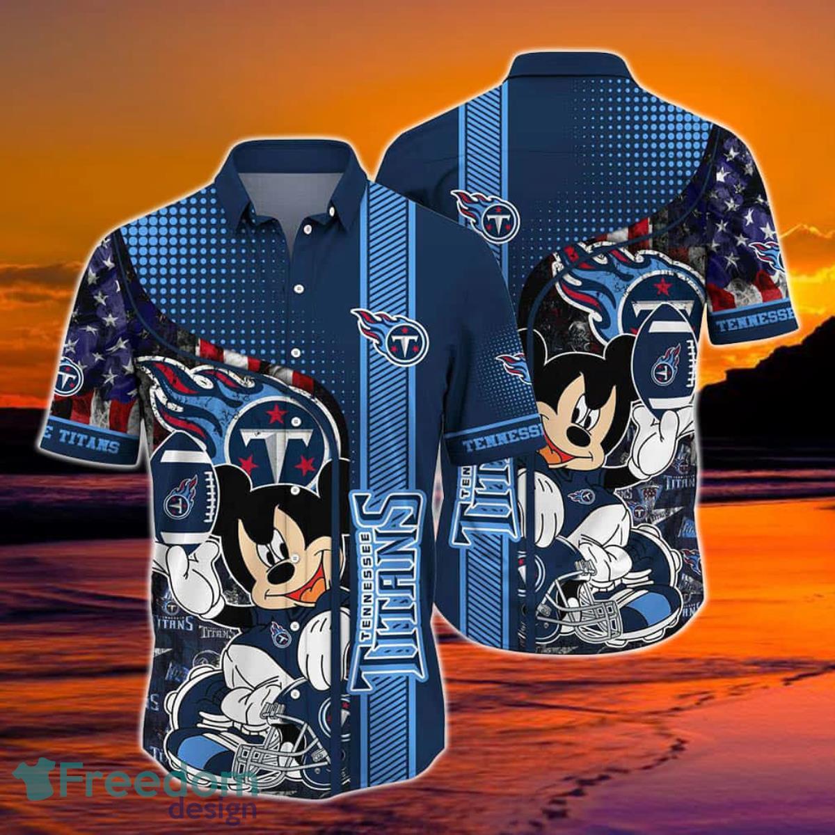 Tennessee Titans NFL Hawaiian Shirt Mickey Graphic 3D Printed Best Gift For Fans NFL Product Photo 1