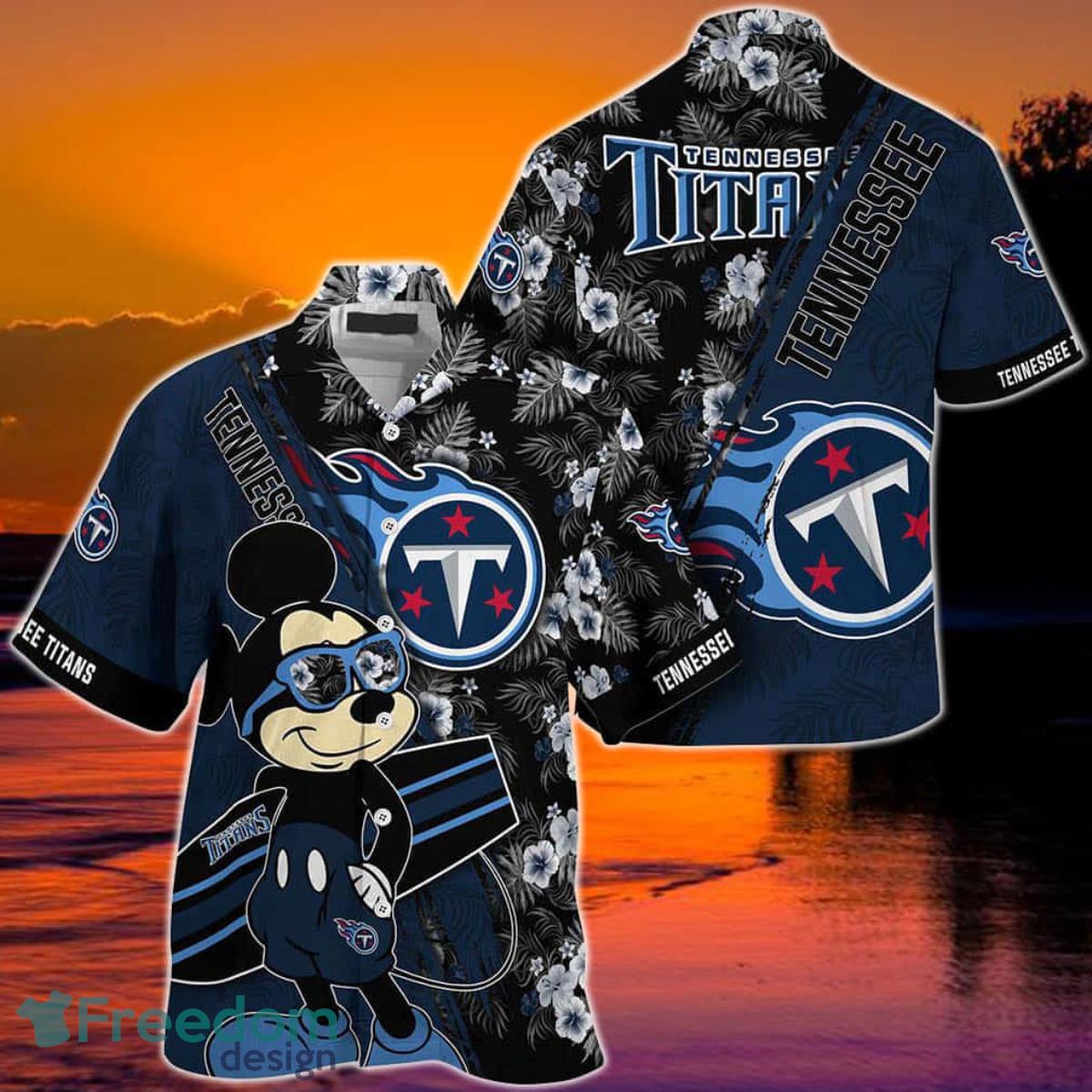 Tennessee Titans NFL Hawaiian Shirt Mickey Print Floral Pattern This Summer For Sports Fans Product Photo 1