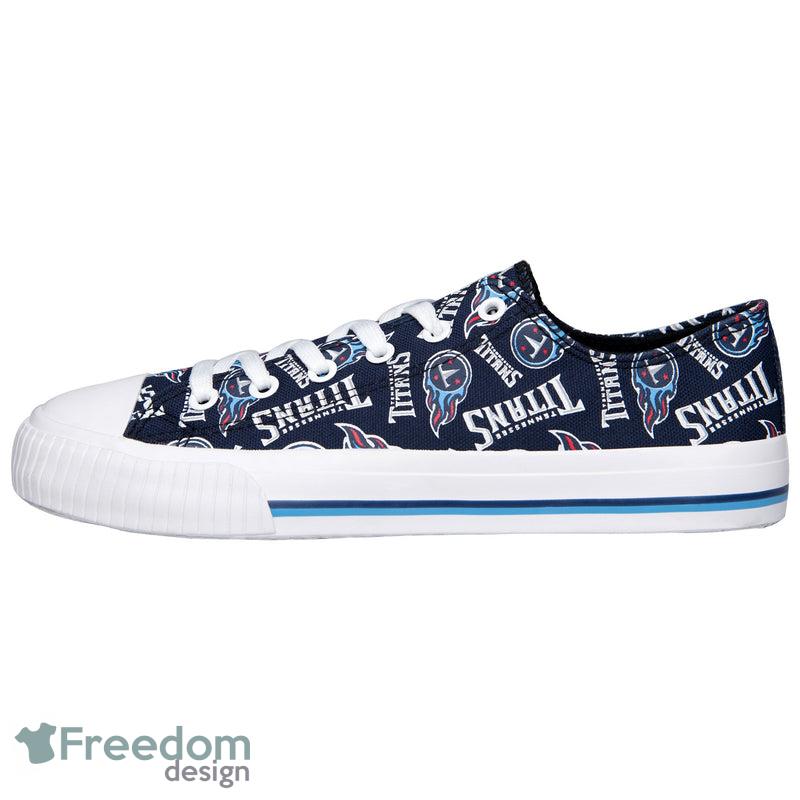 Tennessee Titans NFL Men And Women Low Top Repeat Print Canvas Shoes For Fans - Tennessee Titans NFL Womens Low Top Repeat Print Canvas Shoes_2