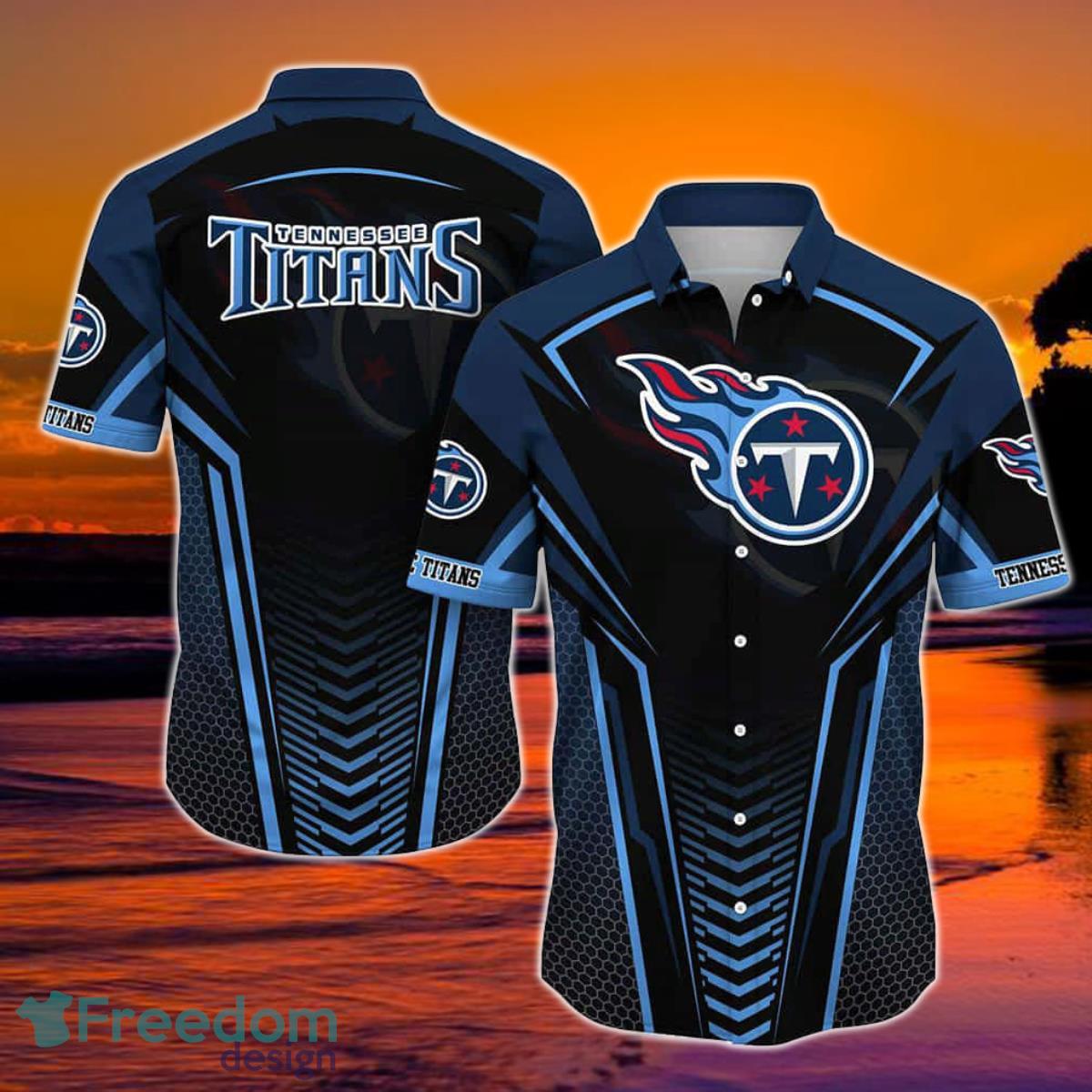 Tennessee Titans NFL Team Football Beach Shirt Summer Button Down Hawaiian Shirt Best Fan Ever Product Photo 1