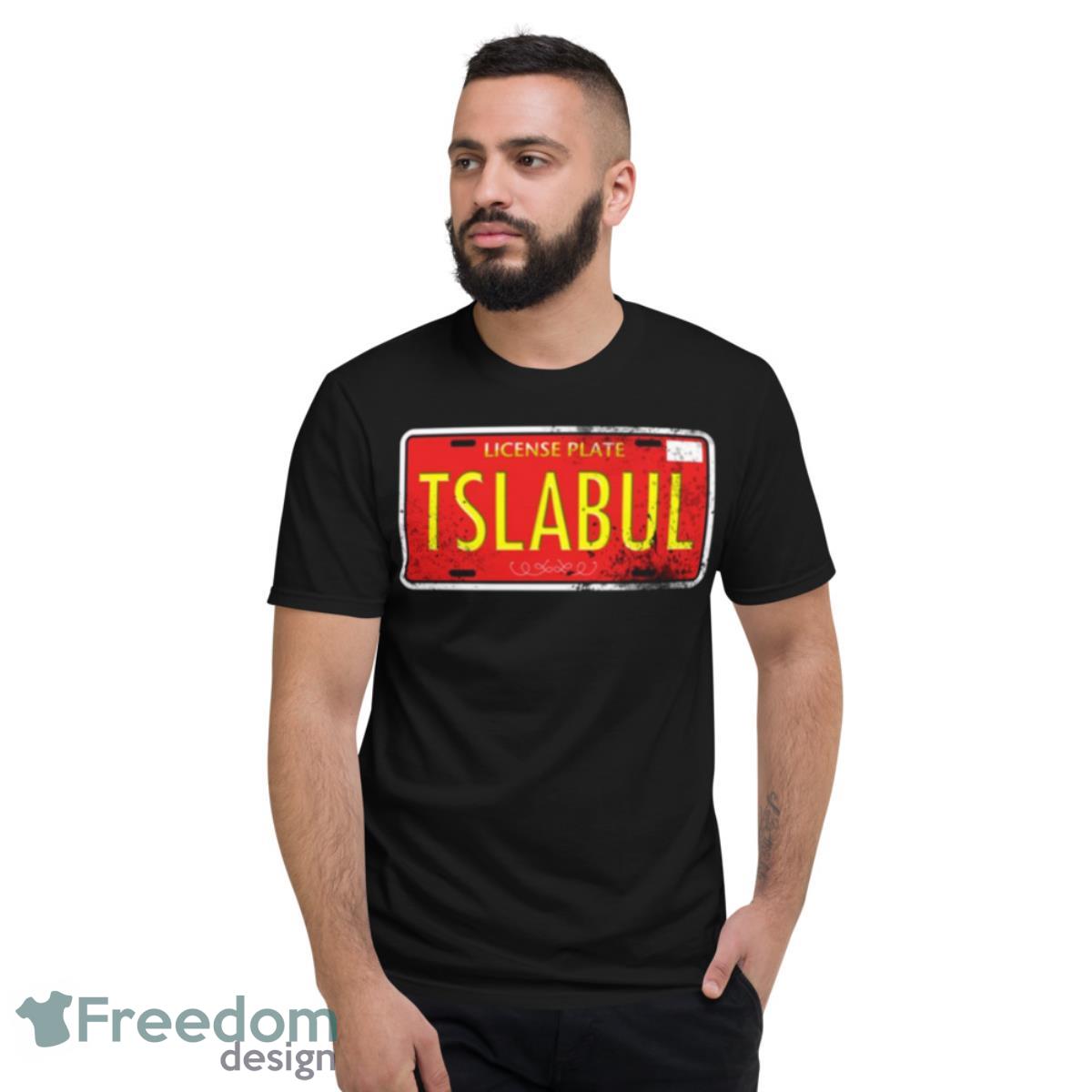 Tesla Bull License Plate Shirt - Short Sleeve T-Shirt