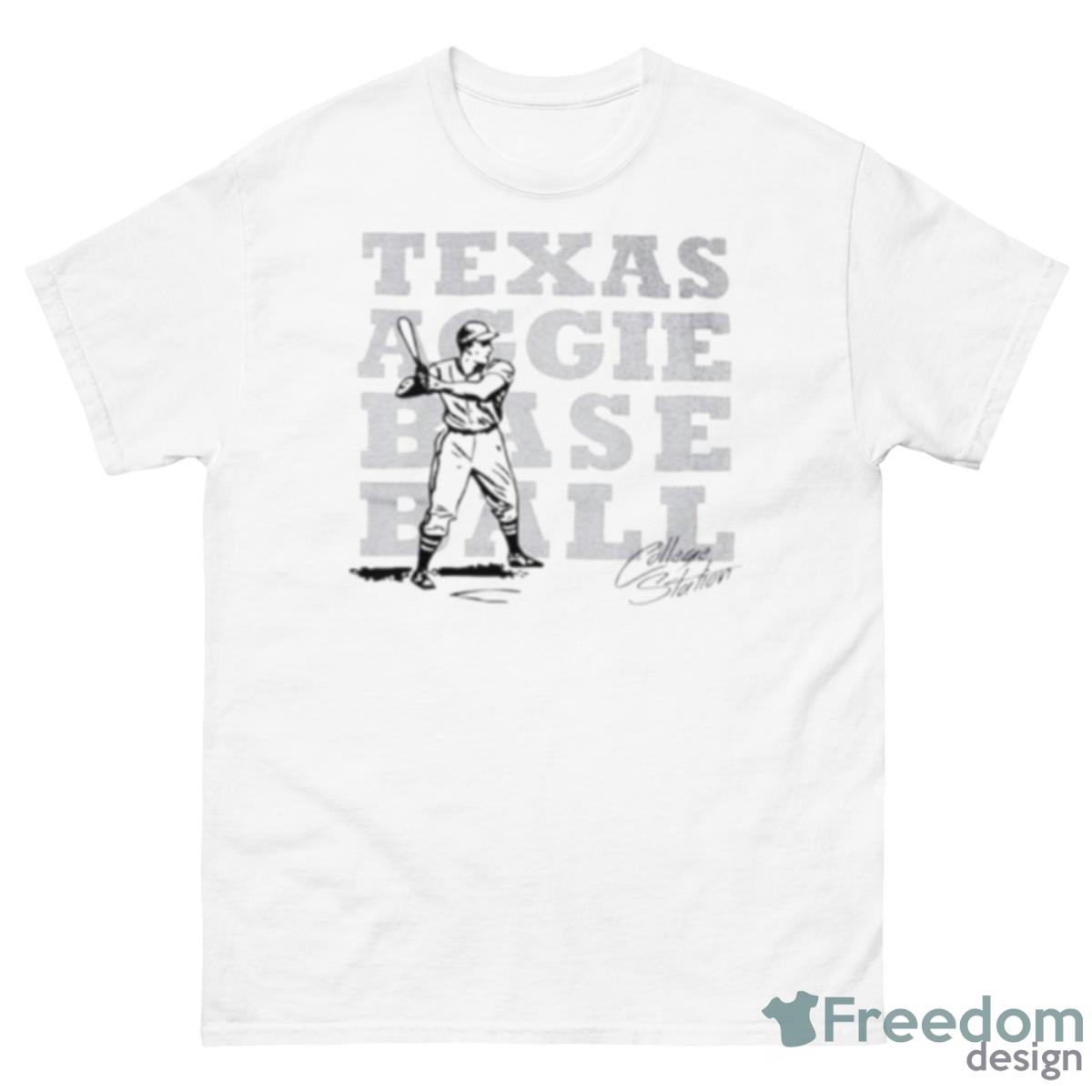 Texas Aggie Baseball Signature Shirt - 500 Men’s Classic Tee Gildan