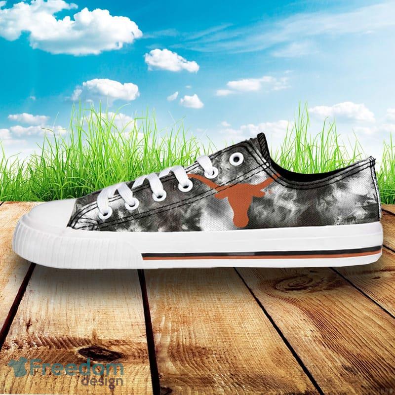 Texas Longhorns NCAA Men And Women Low Top Tie-Dye Canvas Shoe For Fans - Texas Longhorns NCAA Womens Low Top Tie-Dye Canvas Shoe_2