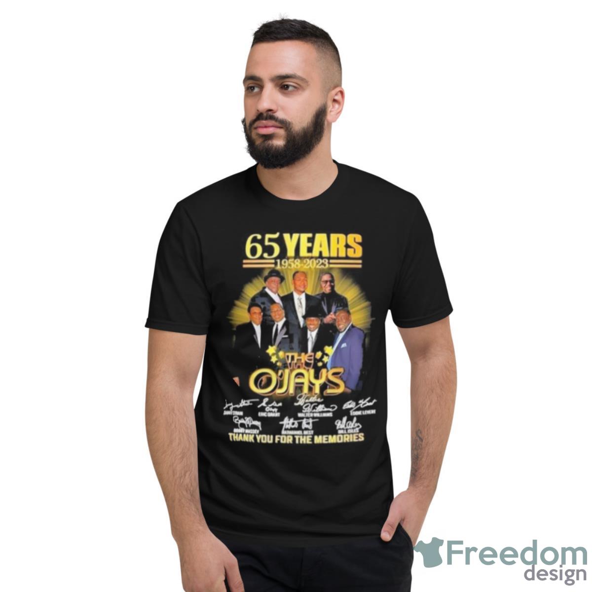 The O’jays 65 Years 1958 2023 Signatures Thank You For The Memories Shirt - Short Sleeve T-Shirt