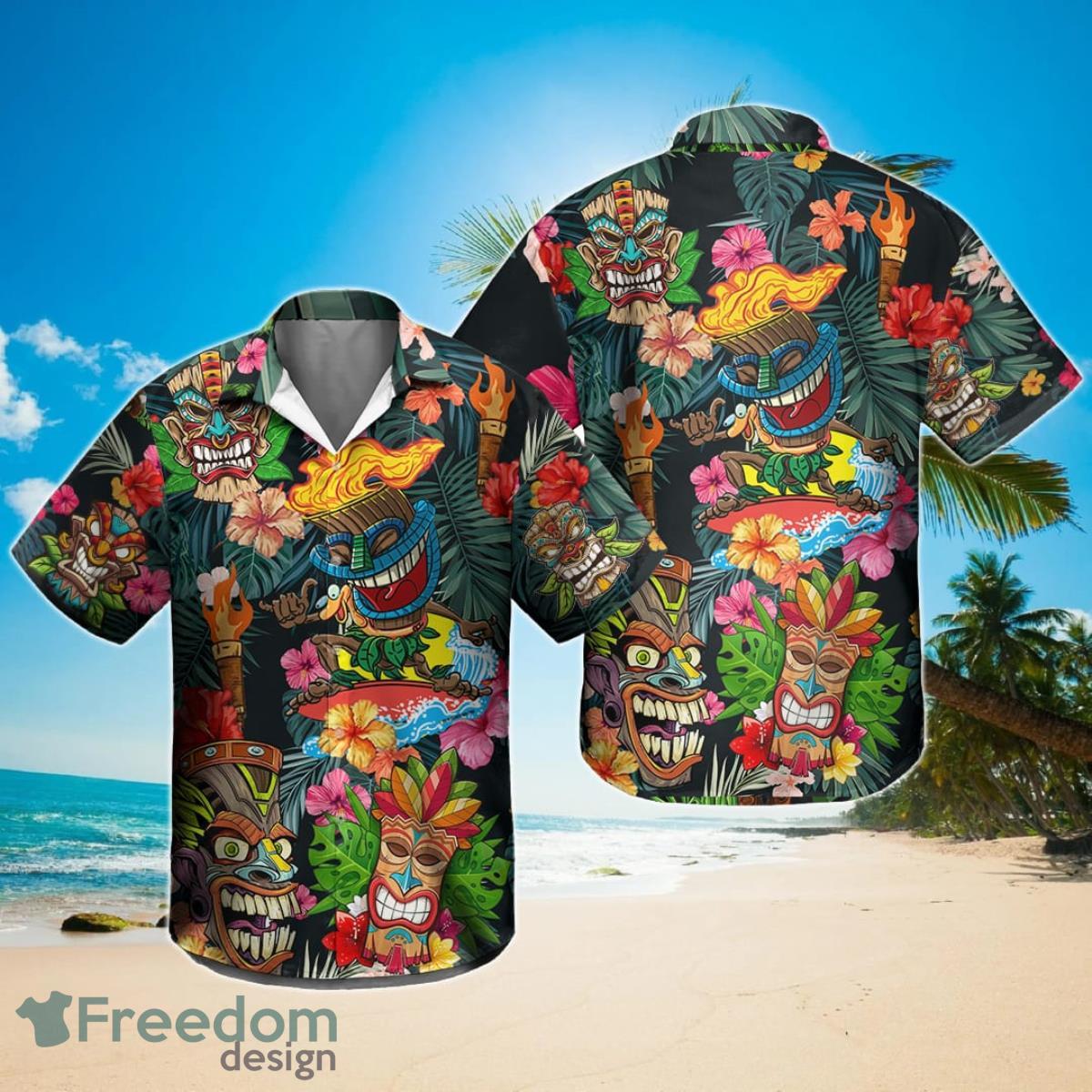 Tiki Tropical Tribe Abstract Beach Hawaiian Shirt Product Photo 1