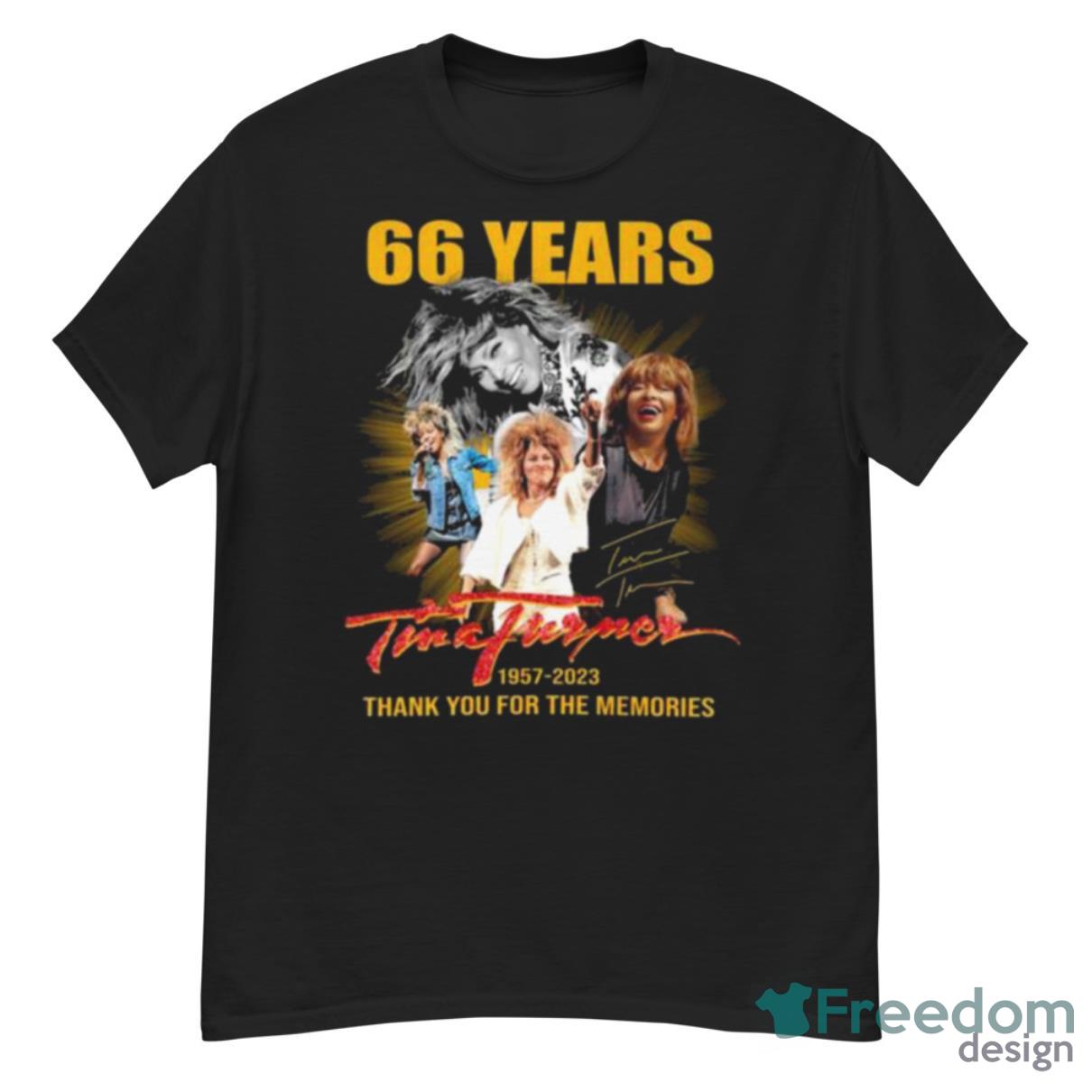 Tina Turner 66 Years 1957 2023 Thank You For The Memories Signature Shirt - G500 Men’s Classic T-Shirt