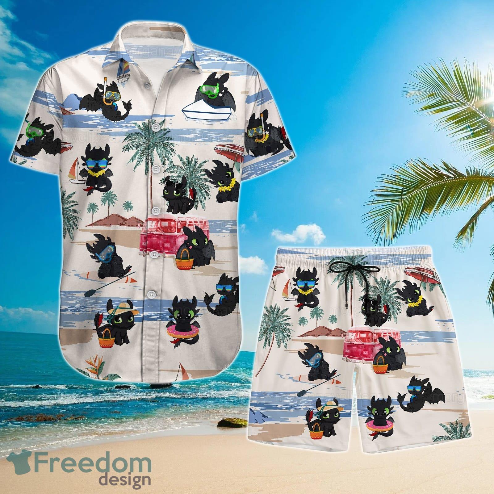 Toothless Hawaiian Shirt And Short For Men And Women Product Photo 1