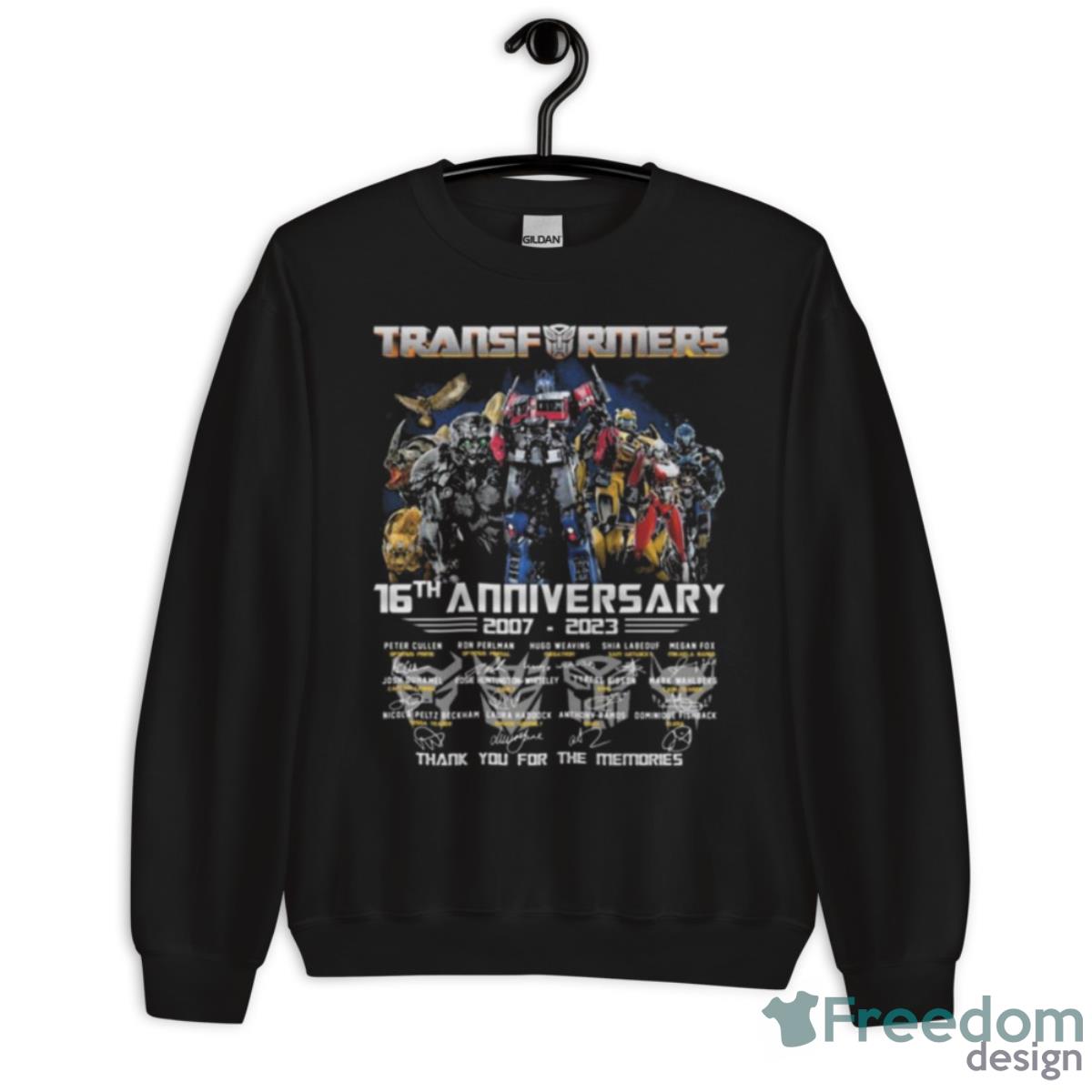 Transformers 16th Anniversary 2007 2023 Thank You For The Memories Signatures Shirt