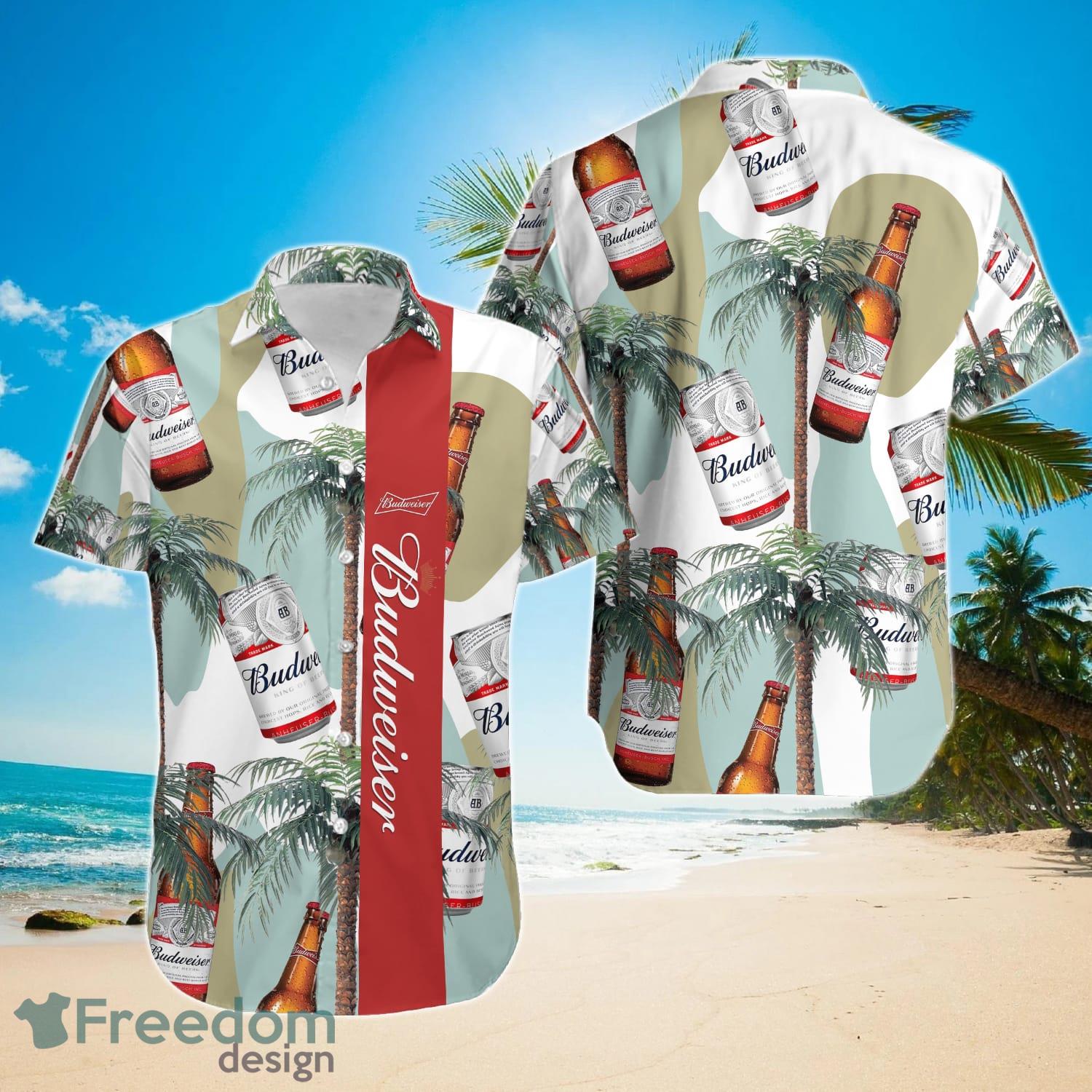 Tropical Coconut Tree Budweiser Hawaii Shirt Product Photo 1