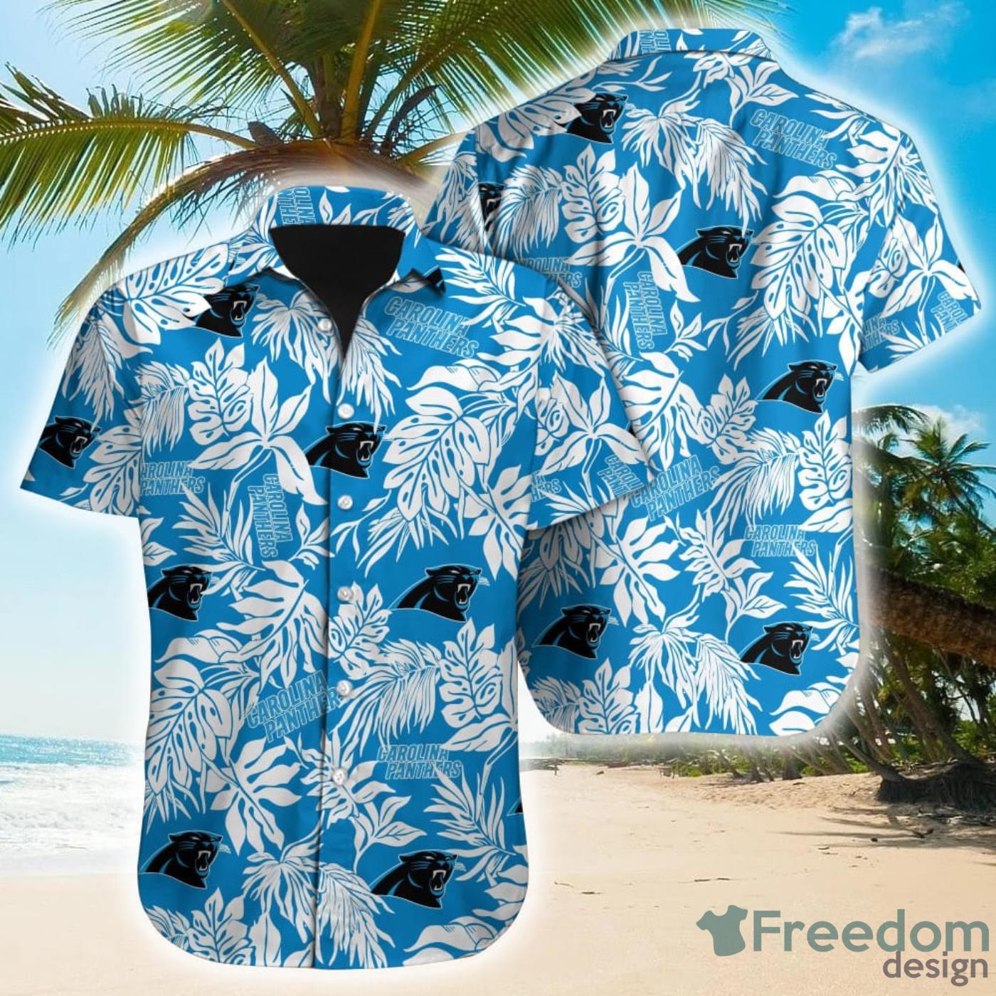 Tropical Leafs NFL Carolina Panthers Hawaiian Shirt Product Photo 1