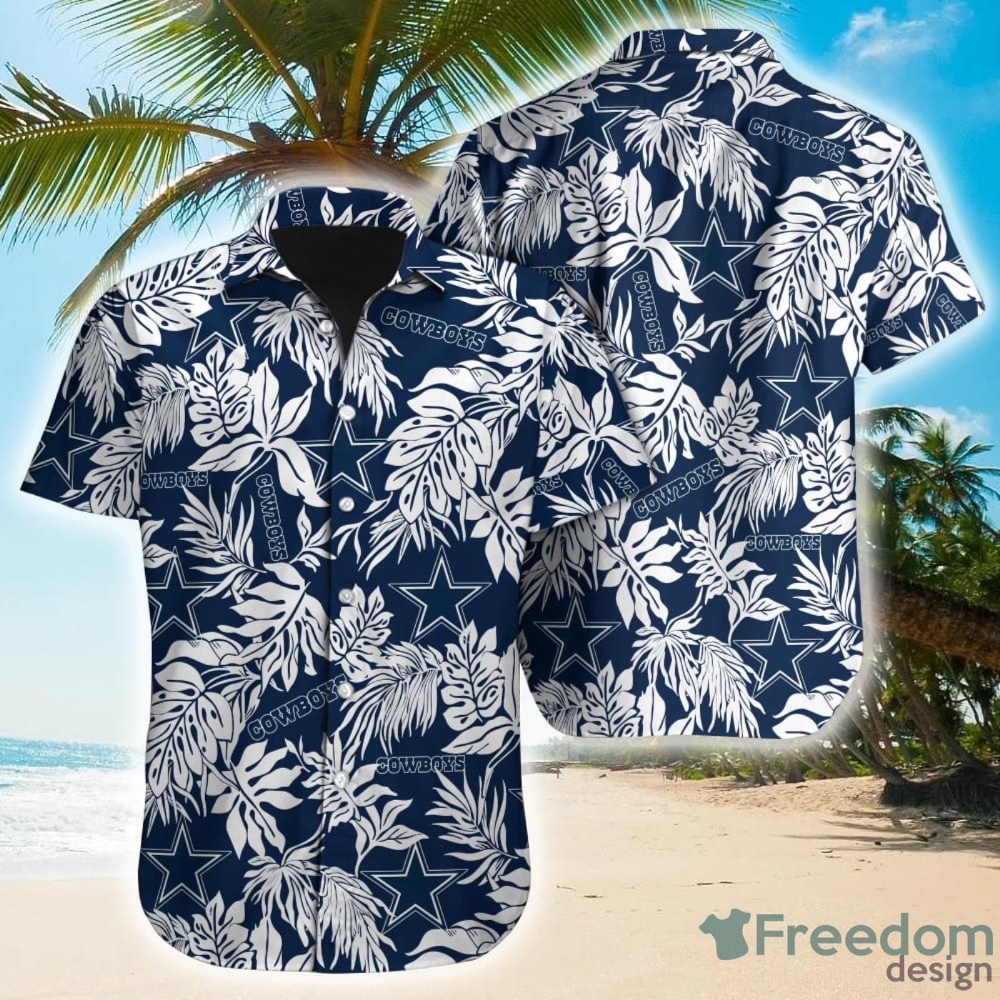 Tropical Leafs NFL Dallas Cowboys Hawaiian Shirt Product Photo 1