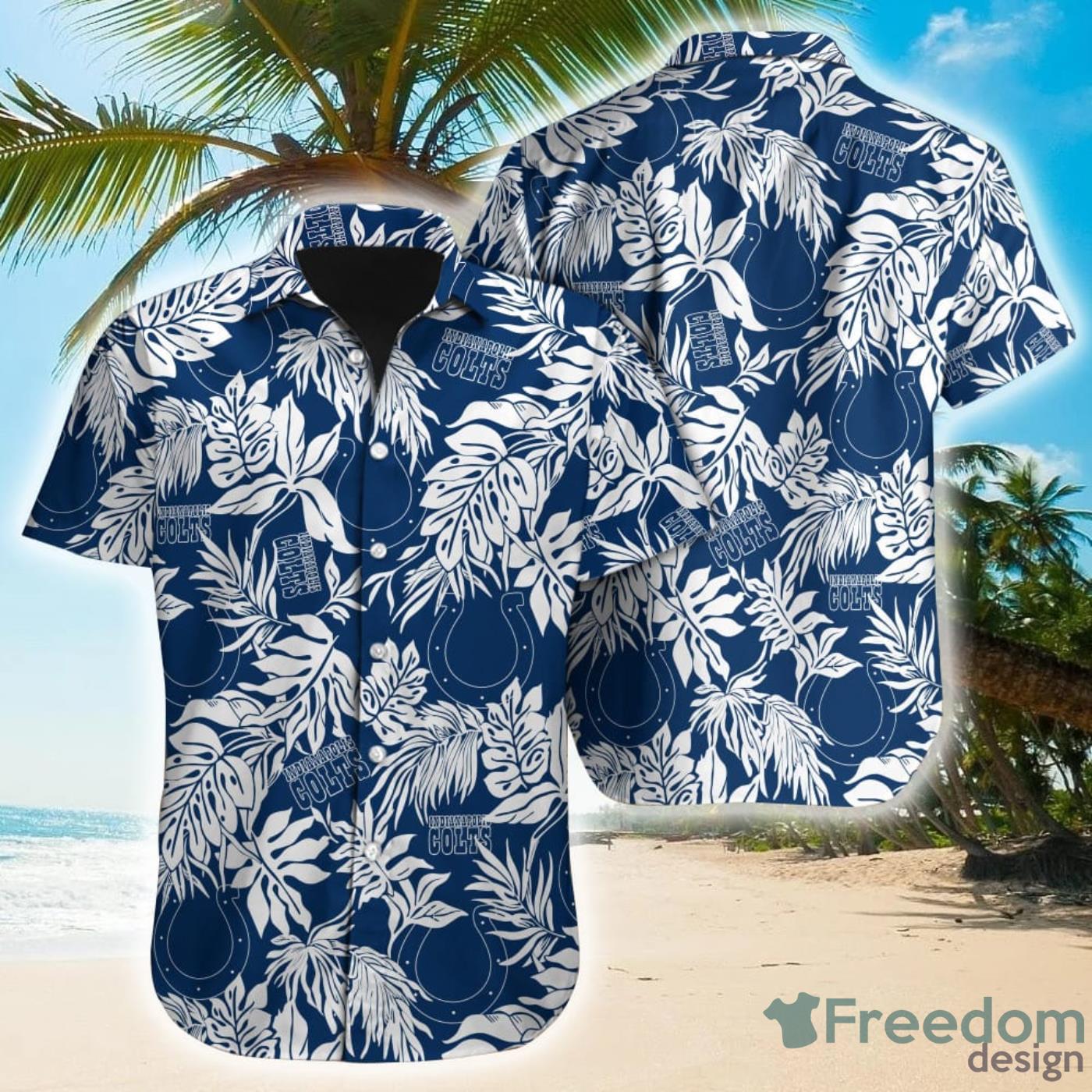 Tropical Leafs NFL Indianapolis Colts Hawaiian Shirt Product Photo 1