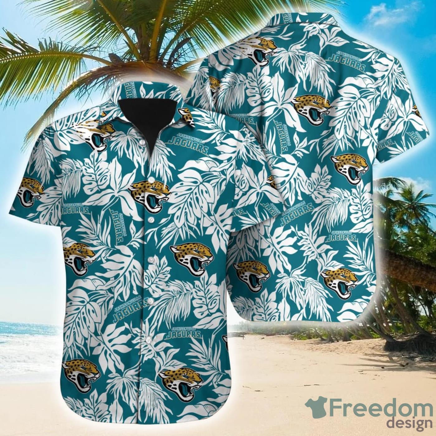 Tropical Leafs NFL Jacksonville Jaguars Hawaiian Shirt Product Photo 1